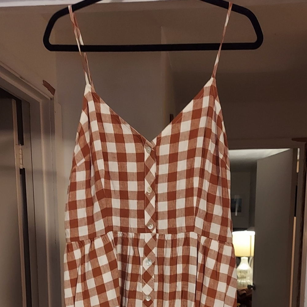 A New Day Terracotta and White Checkered Dress